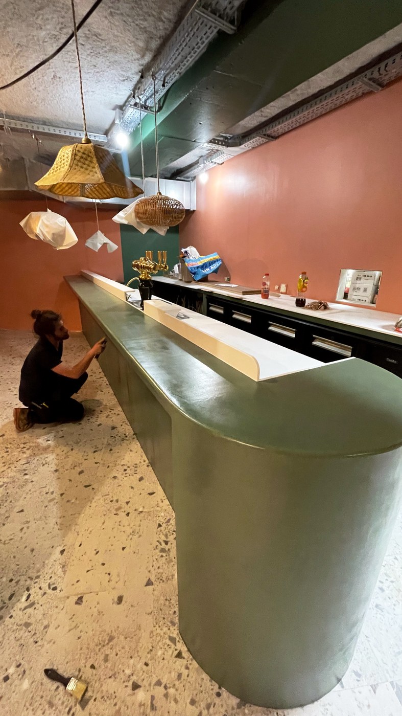 Comptoir bar restaurant sur mesure