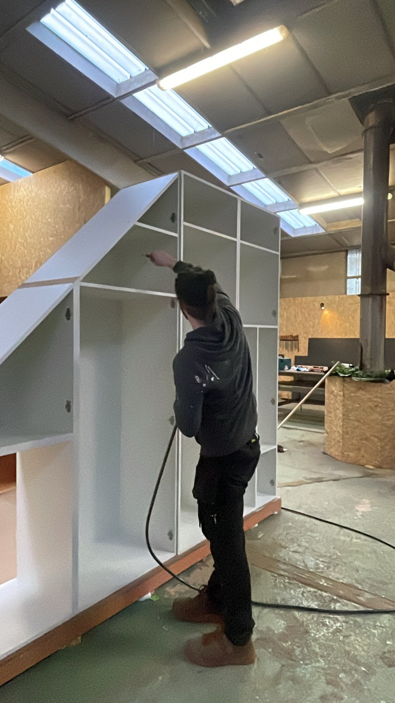 Dressing sous pente — fabrication en atelier
