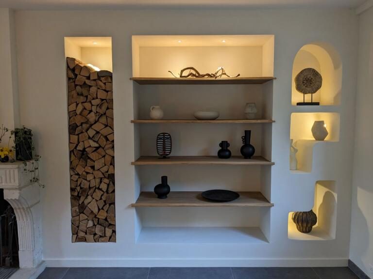 Bibliothèque enduit texturé style oriental — Bondues